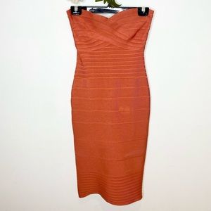 Herve Leger Strapless Bandage Dress